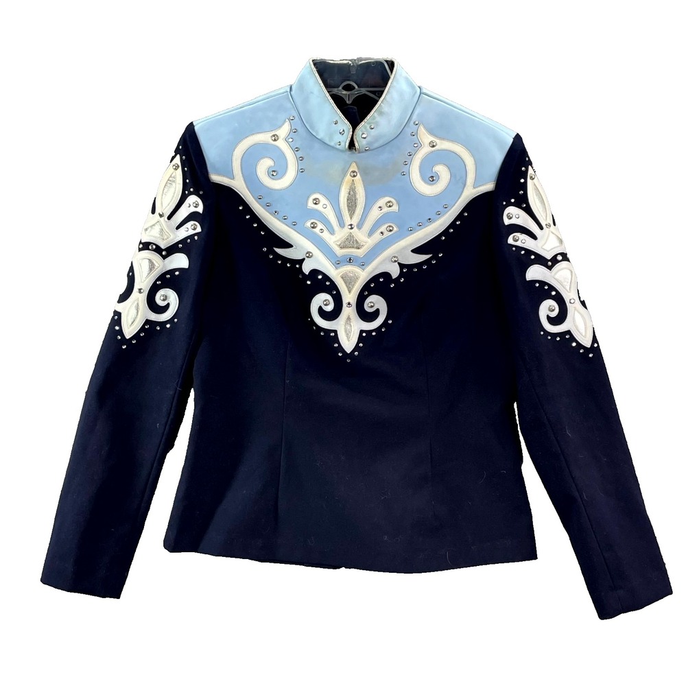 Hobby Horse Western Show Shirt Womens L Rodeo Cowgirl Studded Rhinestone Jacket